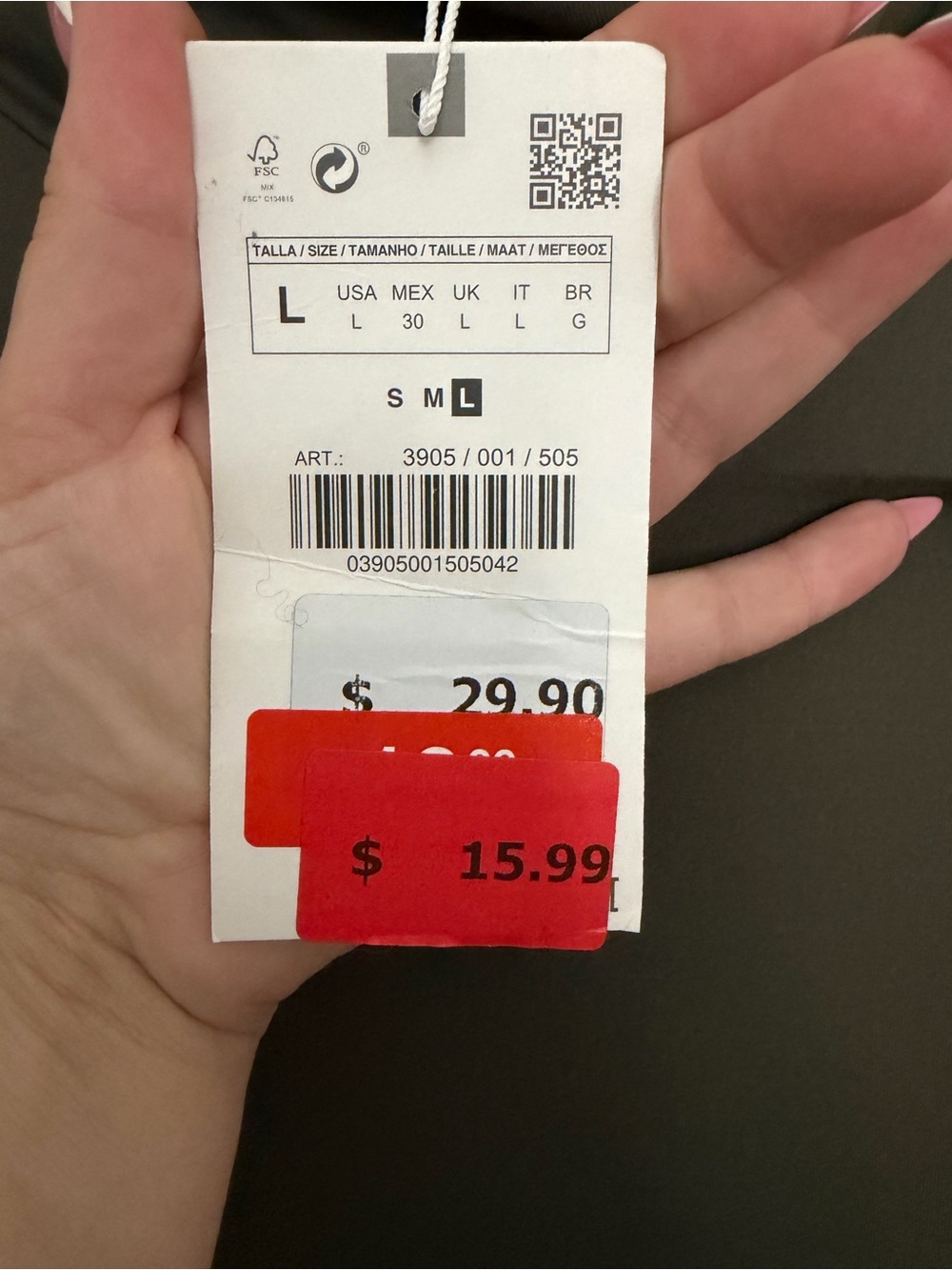 ZARA Olive Green Hooded Long Sleeve Top - Picture 2 of 2